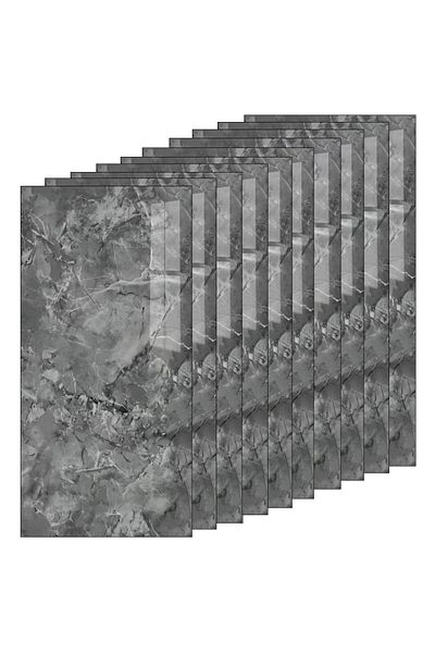 Teno Set of 20x Premium 3D Teno® Marble Wallpaper, coverage area 3.6 sq m, 30x60 cm, black grey