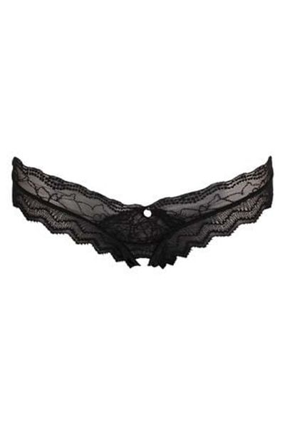 OEM Black Lace G-String Panties with Double Laces for Women ONE SIZE 97-102CM