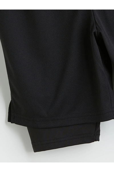 LC Waikiki LCW Kids Siyah Beli Lastikli Erkek Çocuk Taytlı Şort