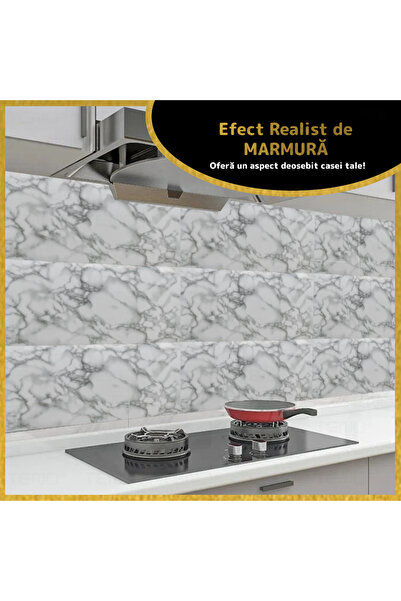 Teno Set of 90x Premium 3D Marble Wallpaper Teno®, coverage area 16.2 sq m, 30x60 cm, gray