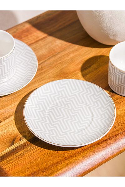 LC Waikiki Quality Parts from Celebi Store |   Gray Printed Porcelain Coffee Cup Set for 2 Persons 90 ml