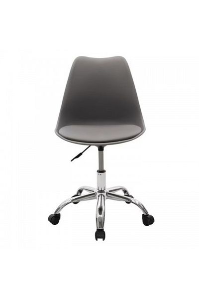 Kardett Ergonomic gray office chair, swivel, with wheels, curved backrest and adjustable height, 100 kg, modern