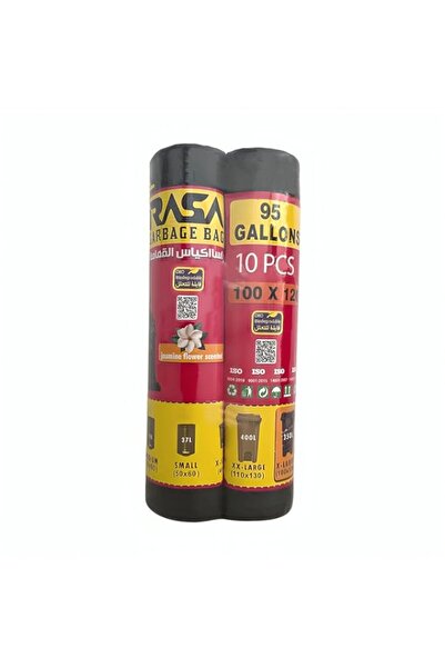 Generic أكياس قمامة راسا كبيرة جدًا - 95 جالونًا، 100 × 120 سم، 10 قطع لكل لف...