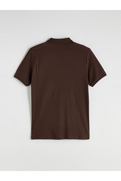 LC Waikiki Quality Parts from Celebi Store |   Brown Polo Neck Combed Cotton Men's T-Shirt