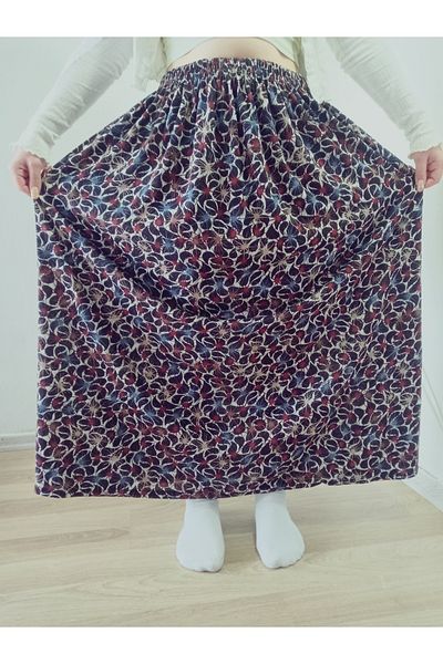 hoaryage 100% Cotton Elastic Waist Patterned Combed Cotton Fabric Maxi Size Mother Skirt, Prayer Skirt Size 38 100 kg
