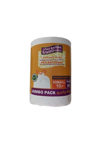 Generic Enviro Guard Jumbo Pack Draw String Bags 50-Pieces Pack, 10 Gallons Capacity, 54 cm x 60 cm Size