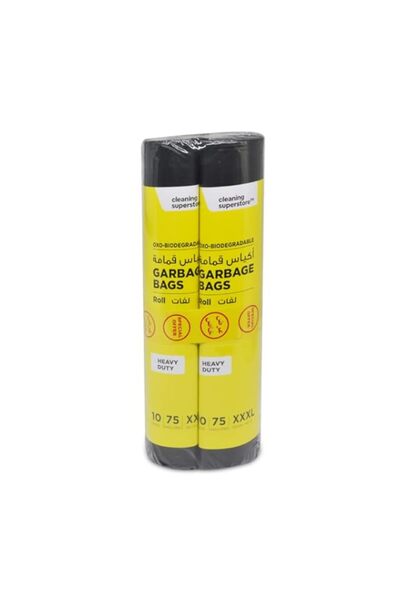 Generic Cleaning Superstore Multi-Purpose Roll Garbage Bags 75gallons, 120x140cm, 20 Bags, Black (Pack of 2