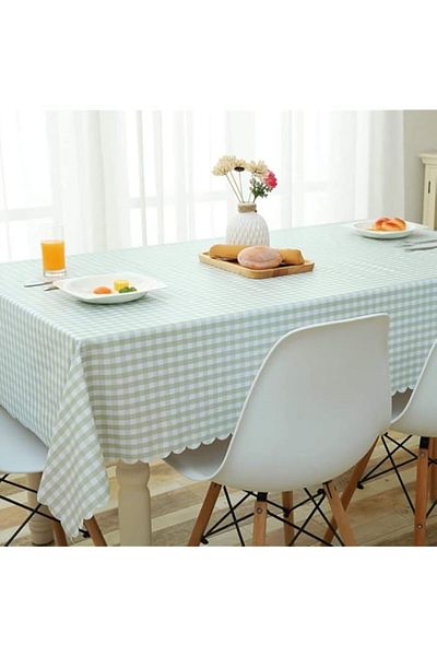 Generic LYHVV PVC Plastic Tablecloth, Waterproof Oil-Free Stain Resistant Checkered Dining Table Cover, Wip