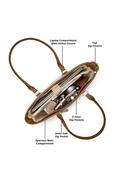 Lavie Luxe Women's Mono Sherryl25 Pro Laptop Handbag (Offwhite)