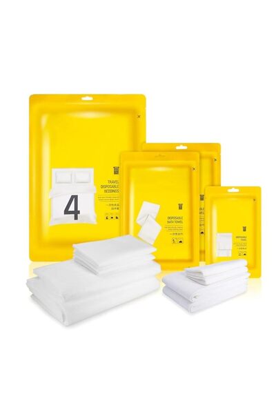 Generic ملاءات سرير AOHRYME للاستخدام مرة واحدة، 8 قطع، ملاءات سفر للفنادق، م...