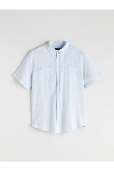 LC Waikiki Create Your Style from Uzg Store |   Regular Fit Short Sleeve Dobby Men's Textured Shirt