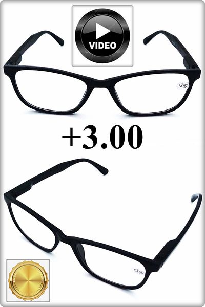 TAN EXPRESS Unisex Book Reading Glasses & Computer Glasses & Near Glasses & (+3.00) 1 Piece (Product with Video)