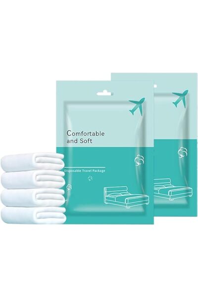 Generic طقم فراش سفر بوليفيا القابل للاستخدام مرة واحدة، طقم فراش سفر محمول م...