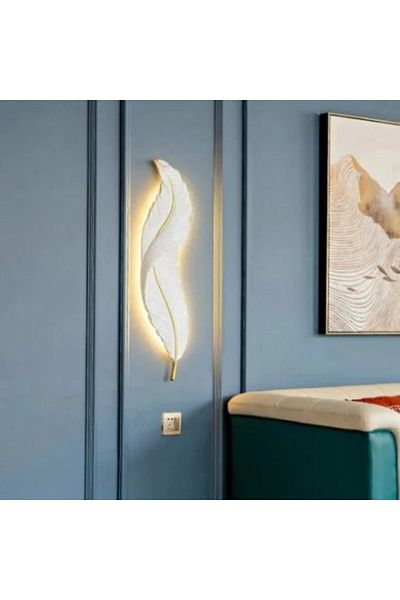 Kardett Decorative LED Wall Lamp 45cm White – Nordic Design Wall Light, Wedge Shape