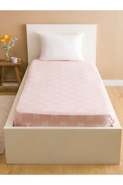 LC Waikiki Quality Parts from Celebi Store |   Pink Bow Printed Single Fitted Sheet
