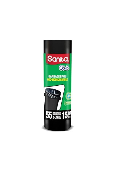 Generic Brand Sanita Club Garbage Bags Biodegradable 55 Gallons X-Large, 15 -...