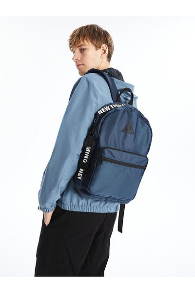LC Waikiki Quality Parts from Celebi Store |   Indigo Text Printed Men's Backpack