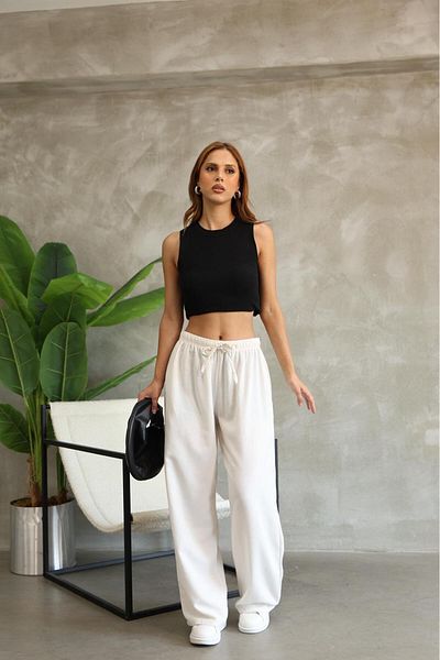 RE7EDİ White Linen Pants Unisex