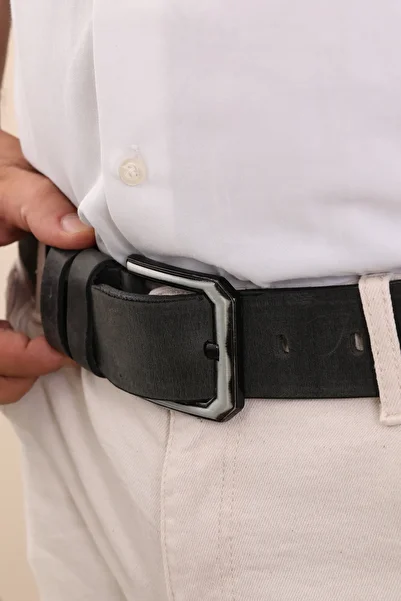 Craftique Men's Genuine Leather Suede Khaki Belt Stylish Metal Buckle Suitable for Casual and Classic Combinations
