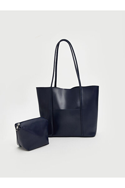 LC Waikiki Sparkling Selections from Shining Store |   Navy Blue Leather Look Women's Shoulder Bag