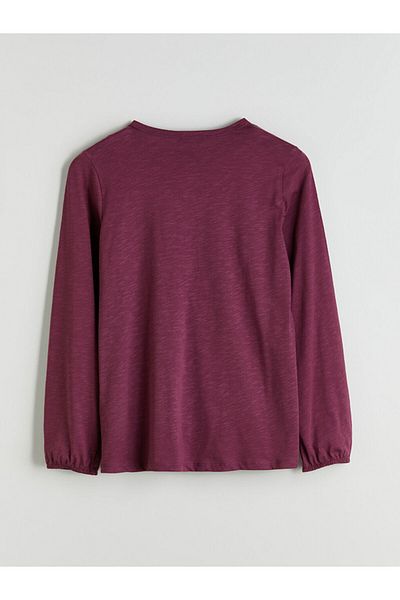 LC Waikiki Quality Parts from Celebi Store |   Grace Plum Crew Neck Embroidered Blouse