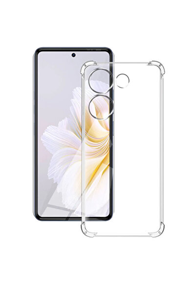 Q Aksesuar Tecno Camon 20 Uyumlu Renksiz Silikon Şeffaf Telefon Kılıfı