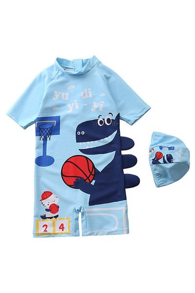 Mixbo Children's One-Piece Swimsuit Dino Blue, Mixbo, Size S