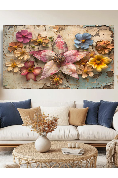 ESLEM ÇİÇEK BASKILI KANVAS TABLO