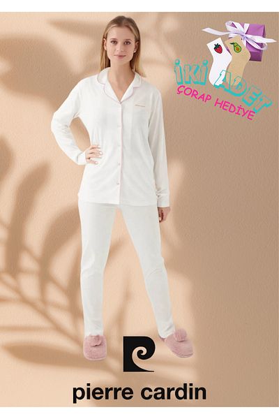 Pierre Cardin Women's Cotton & Modal Boxed Long Sleeve Pajama Set L1.Pc.7717.001