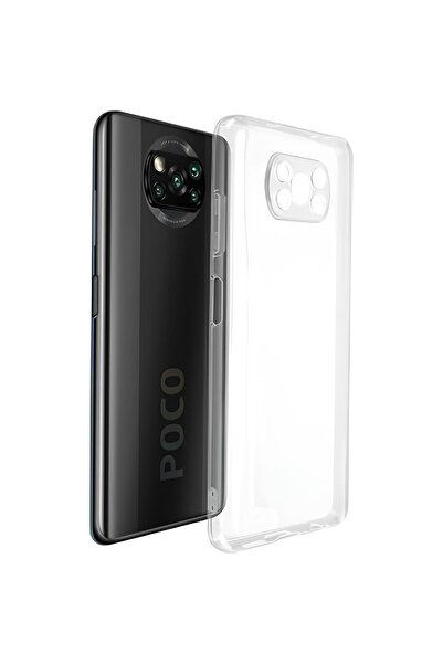 SHOWLIGHT Poco X3 Nfc Uyumlu Renksiz Silikon Şeffaf Telefon Kılıfı Kapak