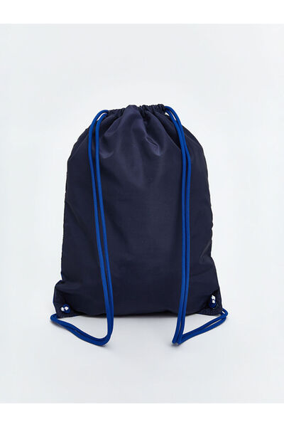 LC Waikiki Navy Blue Printed Boy's Drawstring Backpack