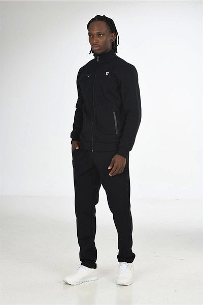 Modestia Fm 201501 Men's 3 Thread Tracksuit Set - Black - L