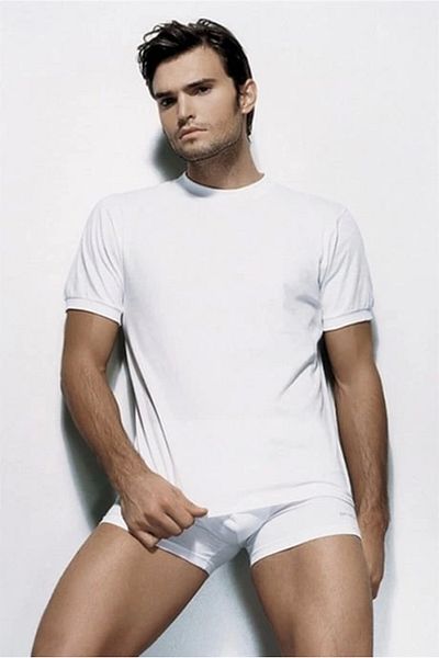 Modestia Çift Kaplan 940 American Collar Men's Undershirt - White - 54