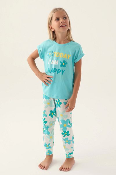 Modestia Roly Poly 3394-2 Girl's Floral Short Sleeve Pajama Set