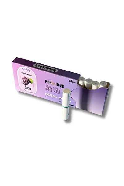 OEM Set of 10 Cigarette Filters – With Flavored Capsules, Reduce Tar, Grape Flavor
