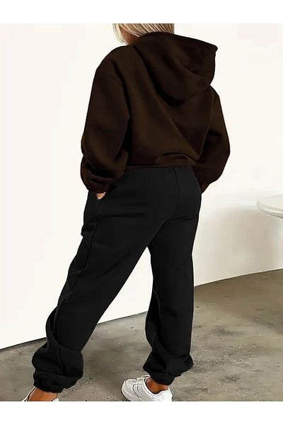 macklin Unisex Men Women Error 404 Printed Oversize 3 Thread Hooded Tracksuit Set
