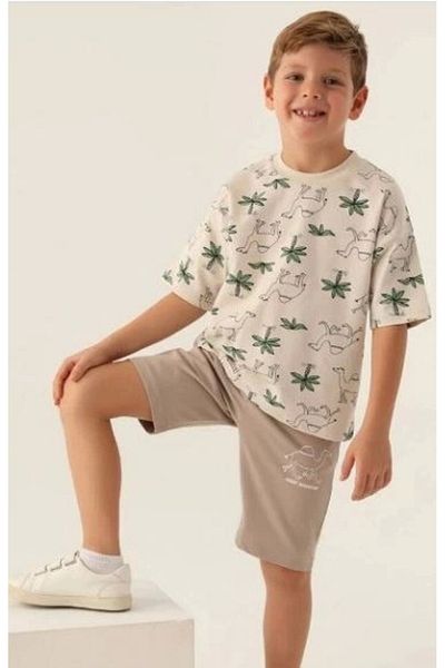 Modestia Rolypoly 3340-2 Boy Bermuda Suit - Beige - 4-5 Years
