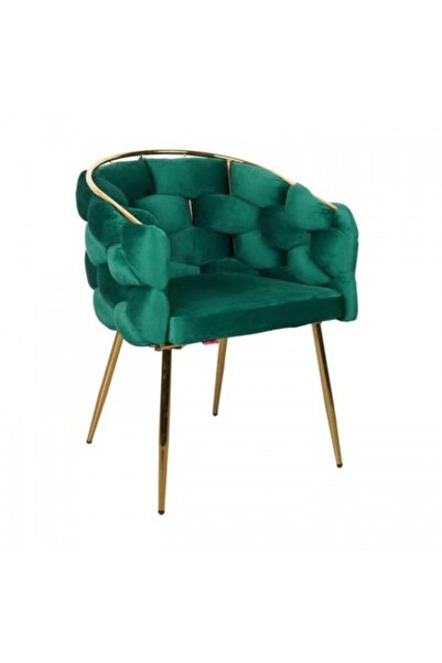 Kardett Fotoliu Verde din Catifea cu Picioare Aurii, scaun pentru Cosmetică, ...