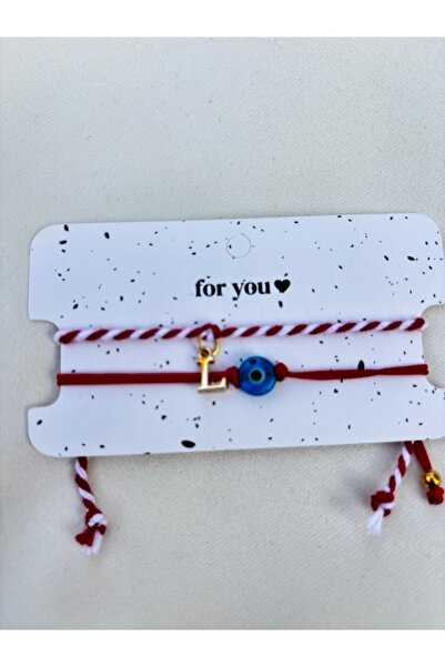 BIJUTERI سوار من الخرز على شكل حرف L برباط طبيعي