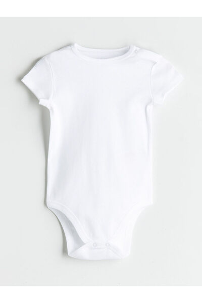 LC Waikiki Ecru Basic Baby Boy Snap Fastener Bodysuit 3-Pack
