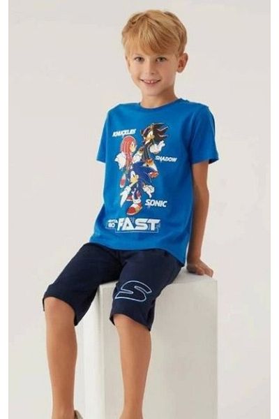 Modestia Sonic 1698-3 Boy Capri Suit - Blue - 7-8 Years