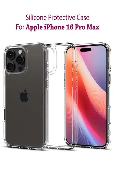 Generic Apple iphone 16 Pro Max Silicone Protective Back Case Cover For Apple iphone 16 Pro Max - Clear