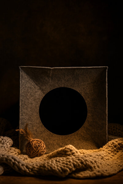 YUNUSOĞLU HOME Felt Cat Nest Organizer Foldable Gray