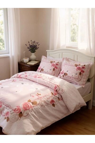 Özdilek Katre Sheet Elastic Double Duvet Cover Set