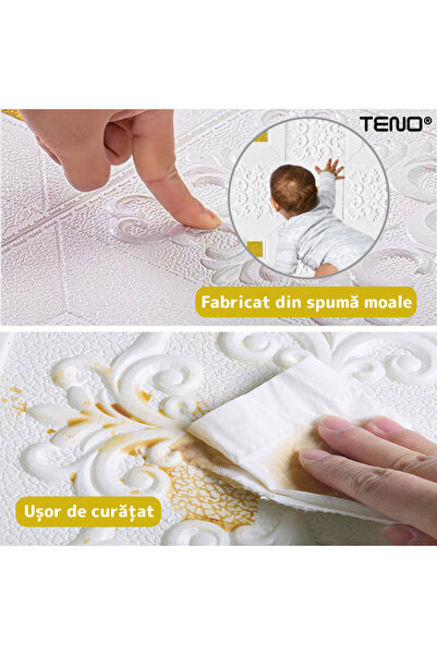 Teno Set 20x Tapet 3D Teno®, suprafata acoperire 9.8 mp, 70x70 cm, auriu