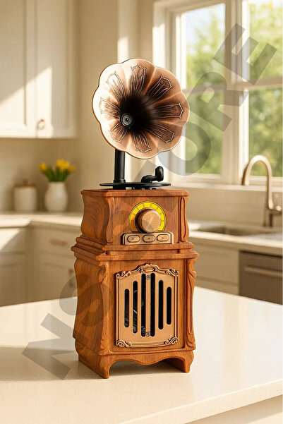 NS Store Gramofon Tasarımlı Nostaljik Radyo – Bluetooth, TF, AUX, USB, FM Des...