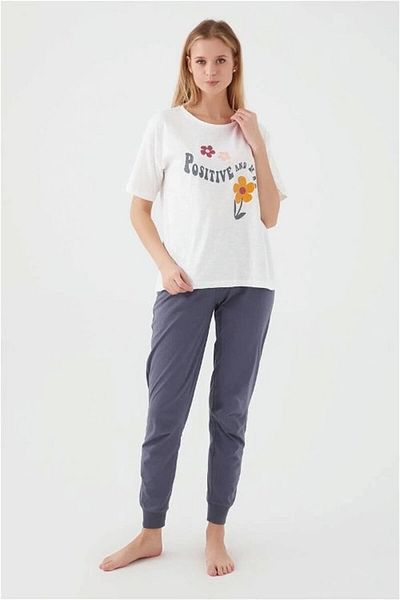 Modestia Rolypoly 3067-S Women's Pajama Set - Cream - m