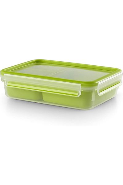 TEFAL Masterseal To Go Snack Box 1.2 Litre With 3 Inserts, Red, Plastic