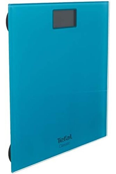 TEFAL Classic Bathroom Scale, Automatic ON/OFF, Tempered Glass, Turquoise, PP1503V0