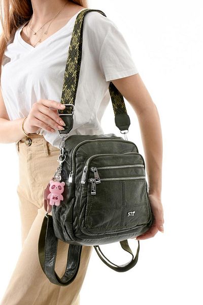 Baginn Y.S.Leather Women's Backpack 25*23 cm Vegan Leather Whether Back or Shoulder Lighted Charm Cross Bag